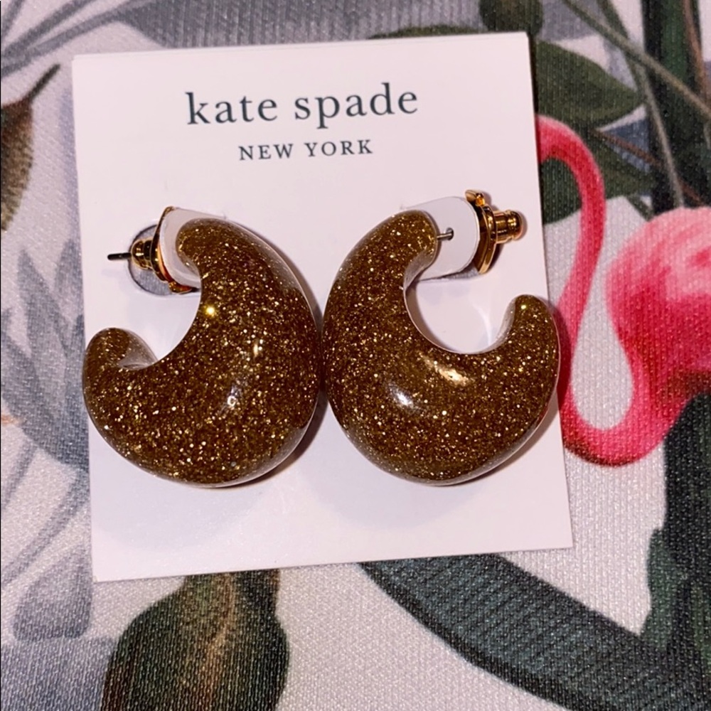 Kate Spade Gold Glitter Earrings